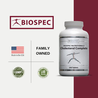 BIOSPEC NUTRITIONALS Cholesterol Complete - Natural Cholesterol & Heart Health Support (Red Yeast Rice, CO-Q-10, Hawthorn, Magnesium) 240 Tablets