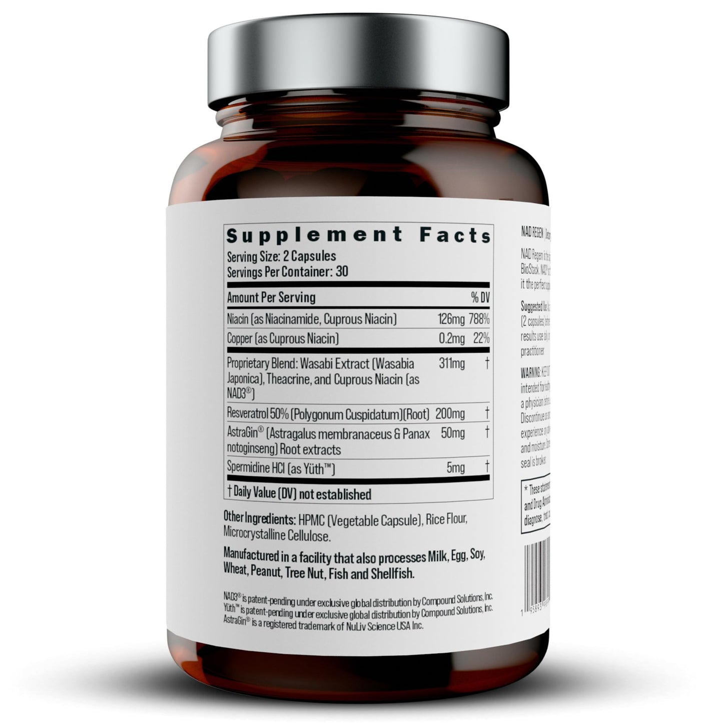 BIOSTACK NAD Regen (30 Days) – NAD+ Booster with NAD3, Yüth Spermidine, Resveratrol & Niacinamide | Anti-Aging & Longevity
