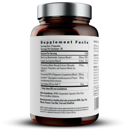 BIOSTACK NAD Regen (30 Days) – NAD+ Booster with NAD3, Yüth Spermidine, Resveratrol & Niacinamide | Anti-Aging & Longevity