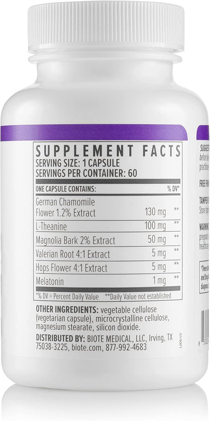 Biote Nutraceuticals Best Night's Sleep - Restfulness and Awake Refreshed (60 Capsules)