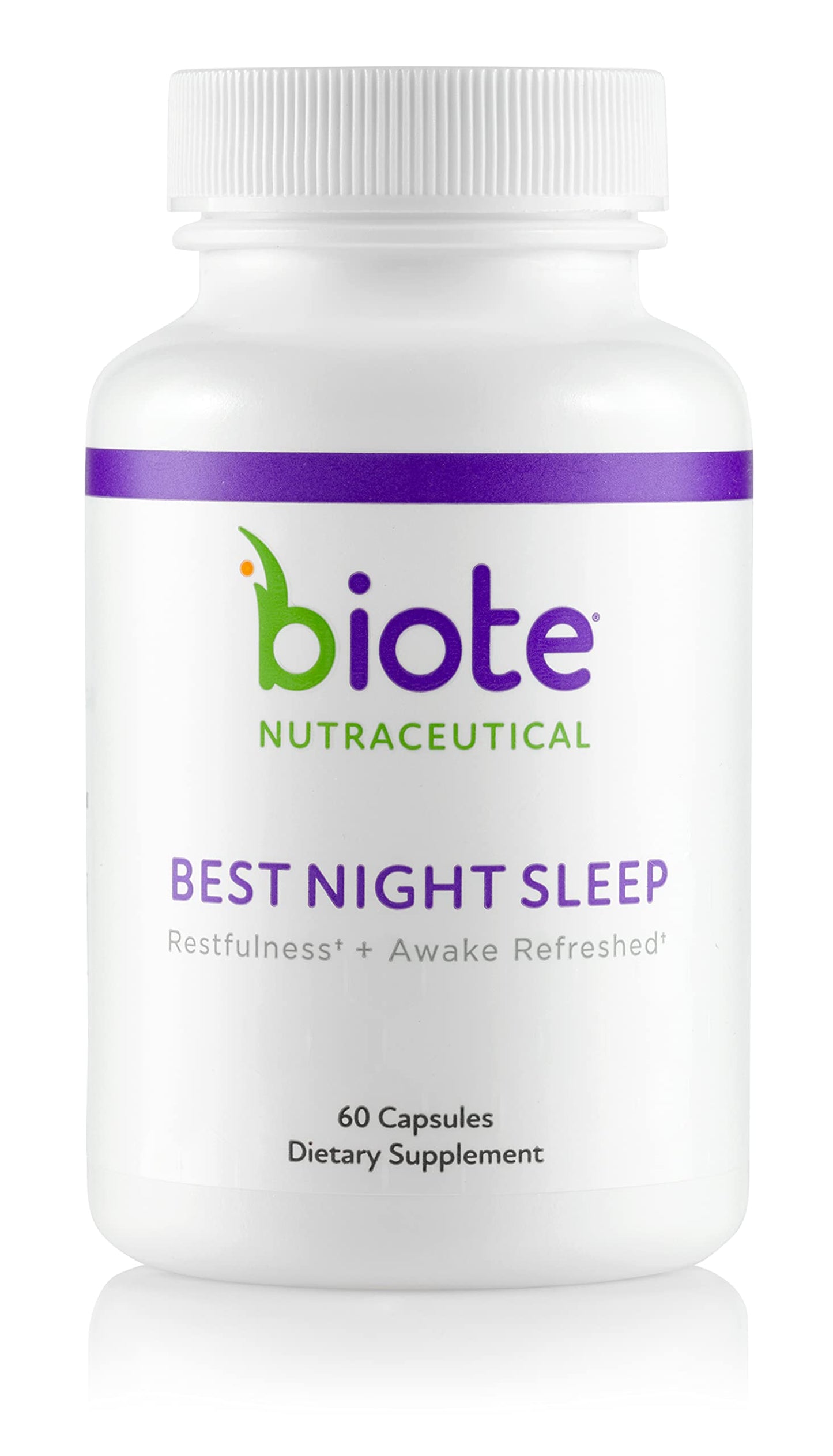 Biote Nutraceuticals Best Night's Sleep - Restfulness and Awake Refreshed (60 Capsules)