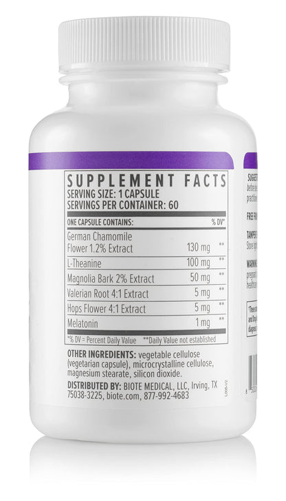 Biote Nutraceuticals Best Night's Sleep - Restfulness and Awake Refreshed (60 Capsules)