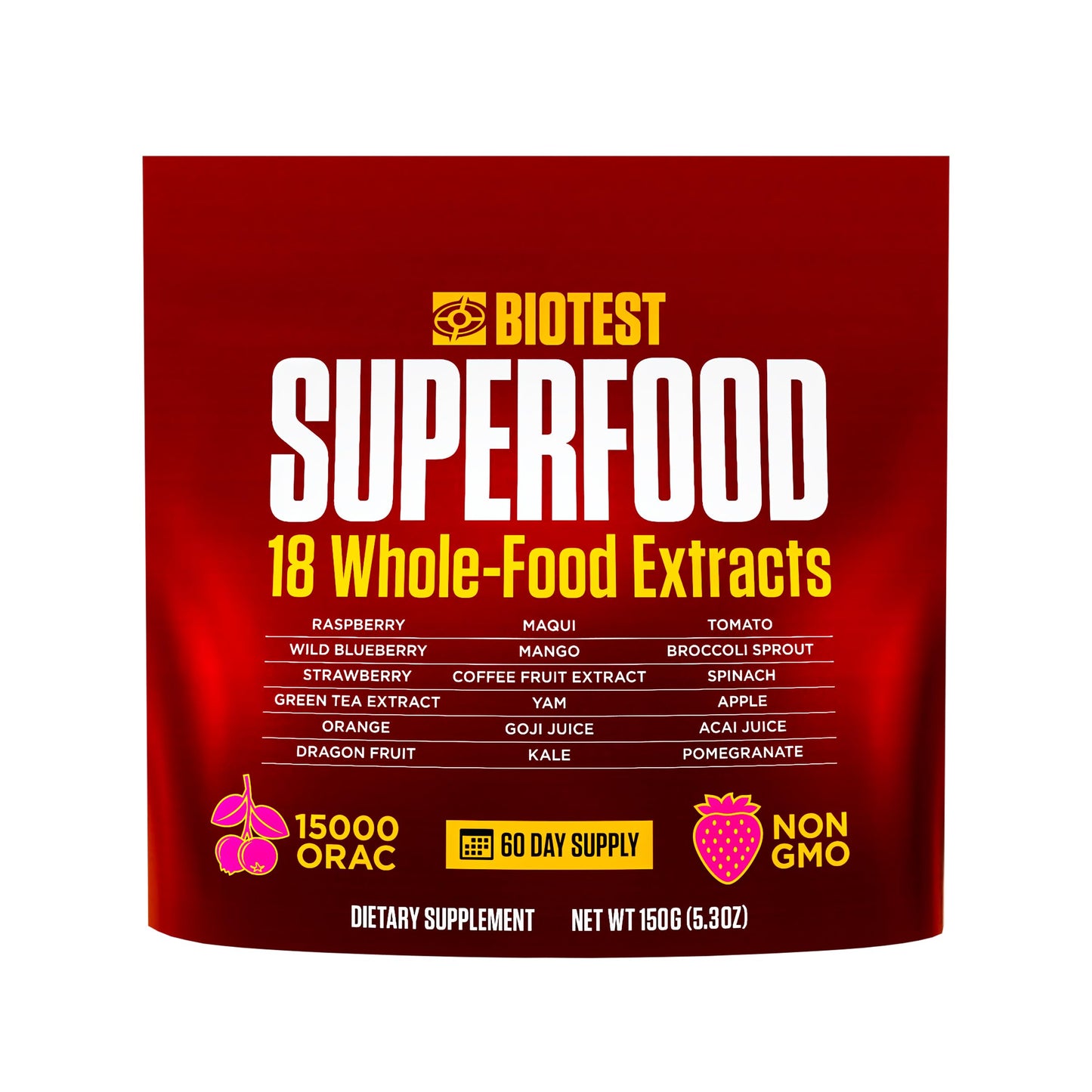 Biotest Superfood Berry-Dense Polyphenols – Blueberry, Raspberry, Strawberry & Maqui (30 Servings)