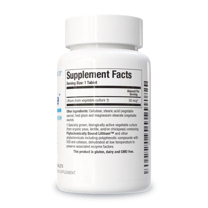Biotics Research Li Zyme 50 mcg Lithium – Whole-Food, Phytochemically Bound, Highly Bioavailable – Brain Function, Memory & Mood Support (Pack of 2, 100 Tablets)
