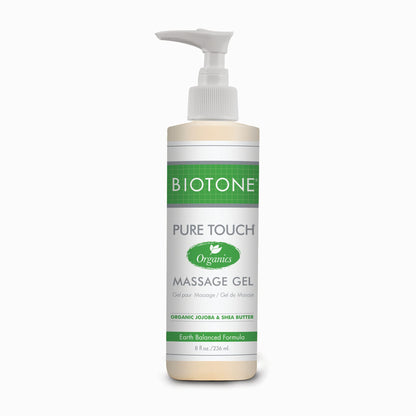 Biotone Pure Touch Organics Massage Gel, 8 Ounce - Unscented, All Natural