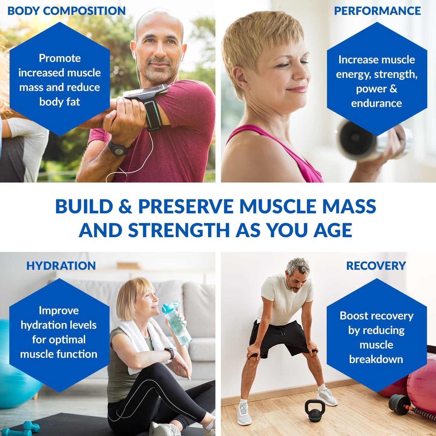 BioTrust Ageless Muscle Builder - Creatine HMB Powder with Vitamin D3 & Betaine | Build & Preserve Muscle Mass Naturally Declining with Age - Fruit Punch, 60 Servings