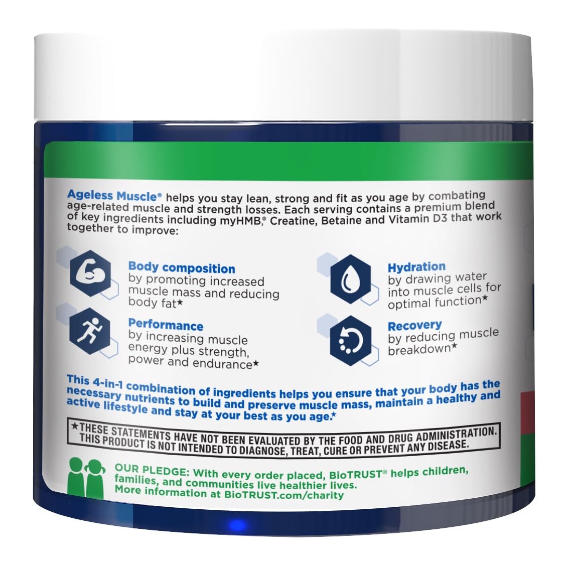 BioTrust Ageless Muscle Builder - Creatine HMB Powder with Vitamin D3 & Betaine | Build & Preserve Muscle Mass Naturally Declining with Age - Fruit Punch, 60 Servings