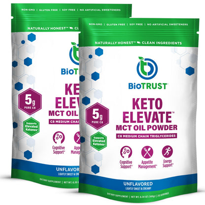 BioTrust Keto Elevate – C8 MCT Powder for Keto Coffee Creamer (5 g C8 per Serving)