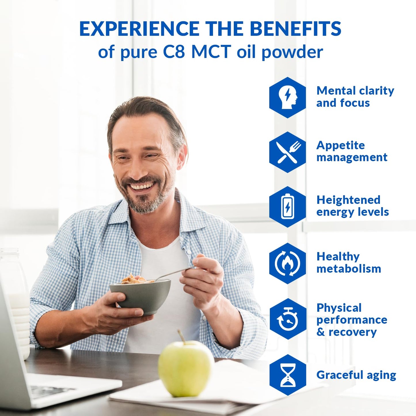 BioTrust Keto Elevate C8 MCT Oil Powder – Hazelnut, 20 Servings | Keto Coffee Creamer for Energy & Focus
