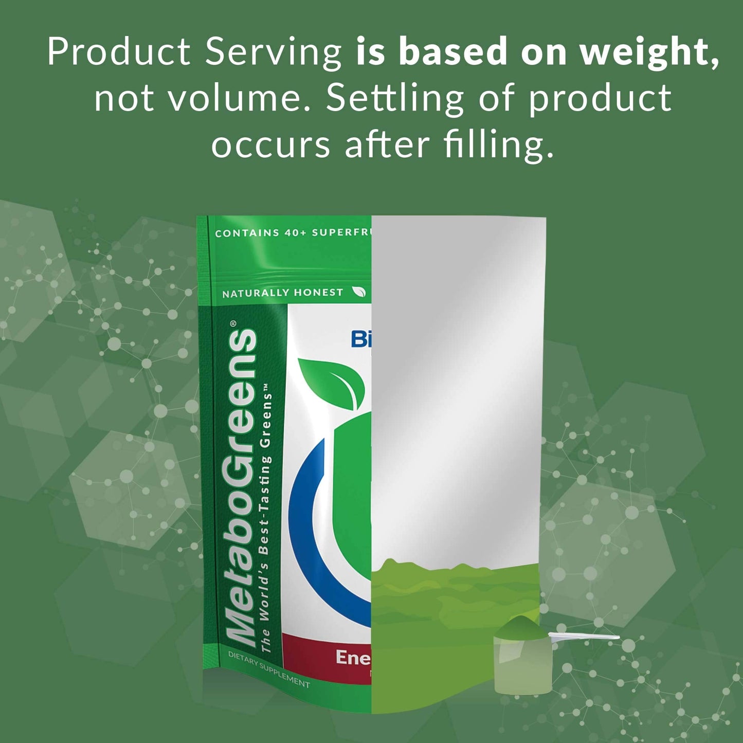 BioTrust Metabo Greens Superfood Powder – Berry Flavor, 30 Servings