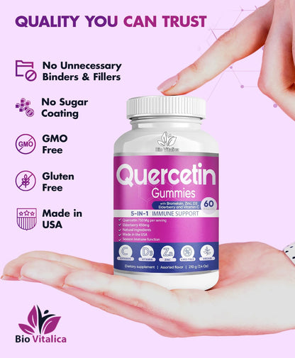 BioVitalica Quercetin Gummies 2-Pack – Immune Support with Quercetin, Zinc & Vitamin C