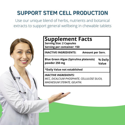 Bioxtron AFA Stem Cell Supplement - Stem Cell Renewal, Joint & Immune Support - 300 Capsules