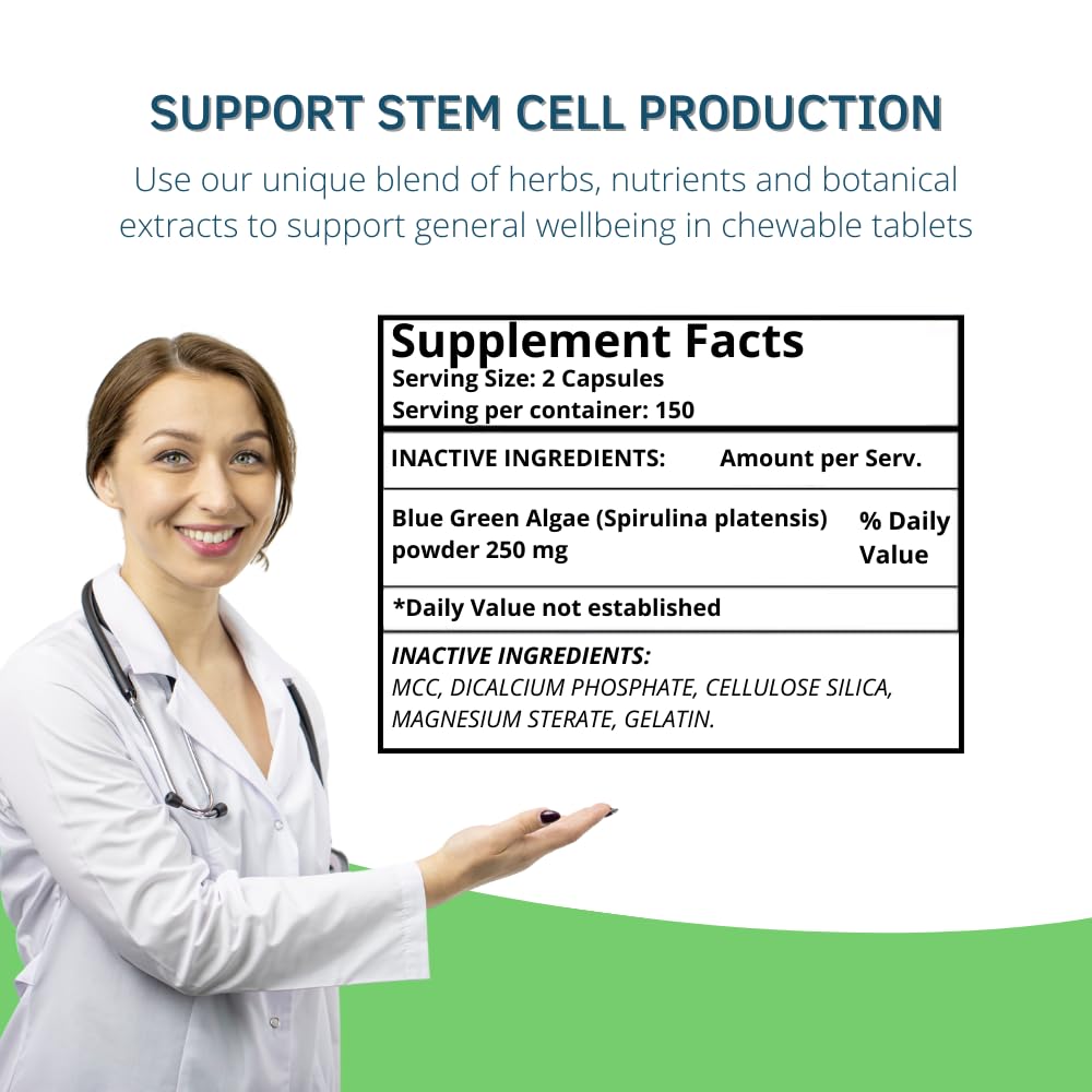 Bioxtron AFA Stem Cell Supplement - Stem Cell Renewal, Joint & Immune Support - 300 Capsules
