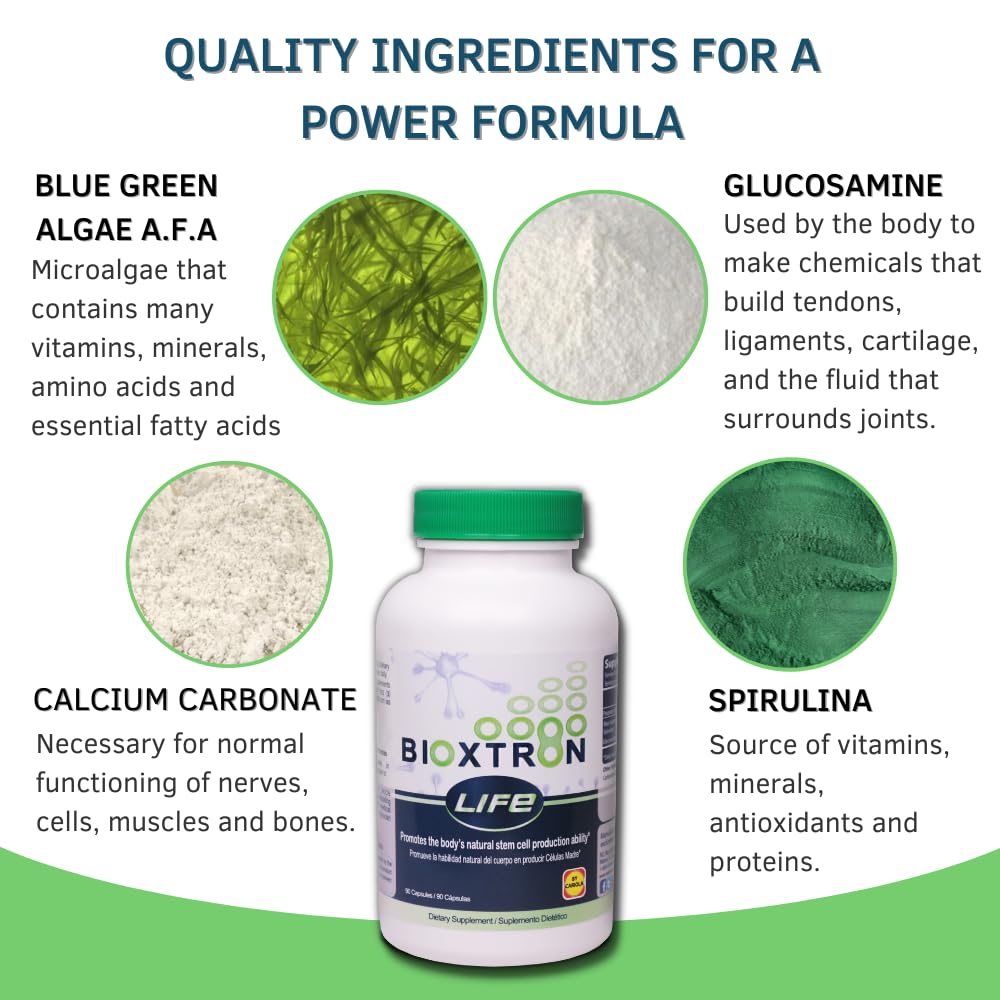 Bioxtron Life AFA Stem Cell Supplement - Regenerate Tissue & Cells | 90 Caps