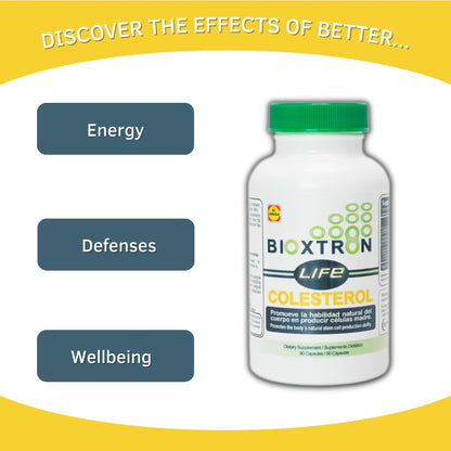 Bioxtron Life Cholesterol Support — Natural AFA Stem Cell Supplement | Immune & Joint Health | 90 Caps