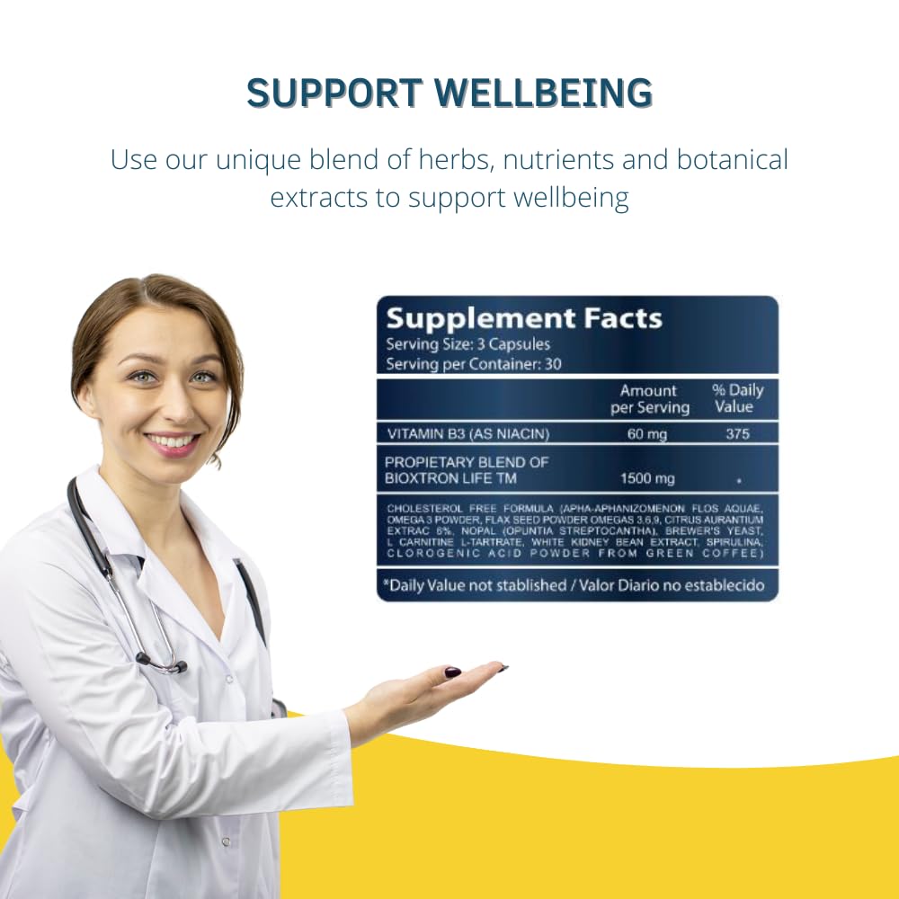Bioxtron Life Cholesterol Support — Natural AFA Stem Cell Supplement | Immune & Joint Health | 90 Caps
