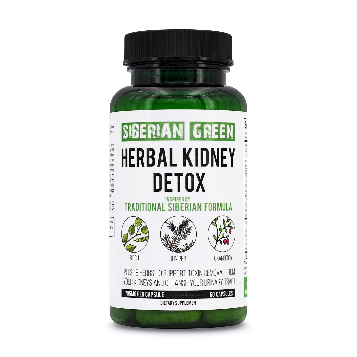 Siberian Green Kidney Detox 60 Capsules – Cranberry, Birch & Juniper Traditional Siberian Formula