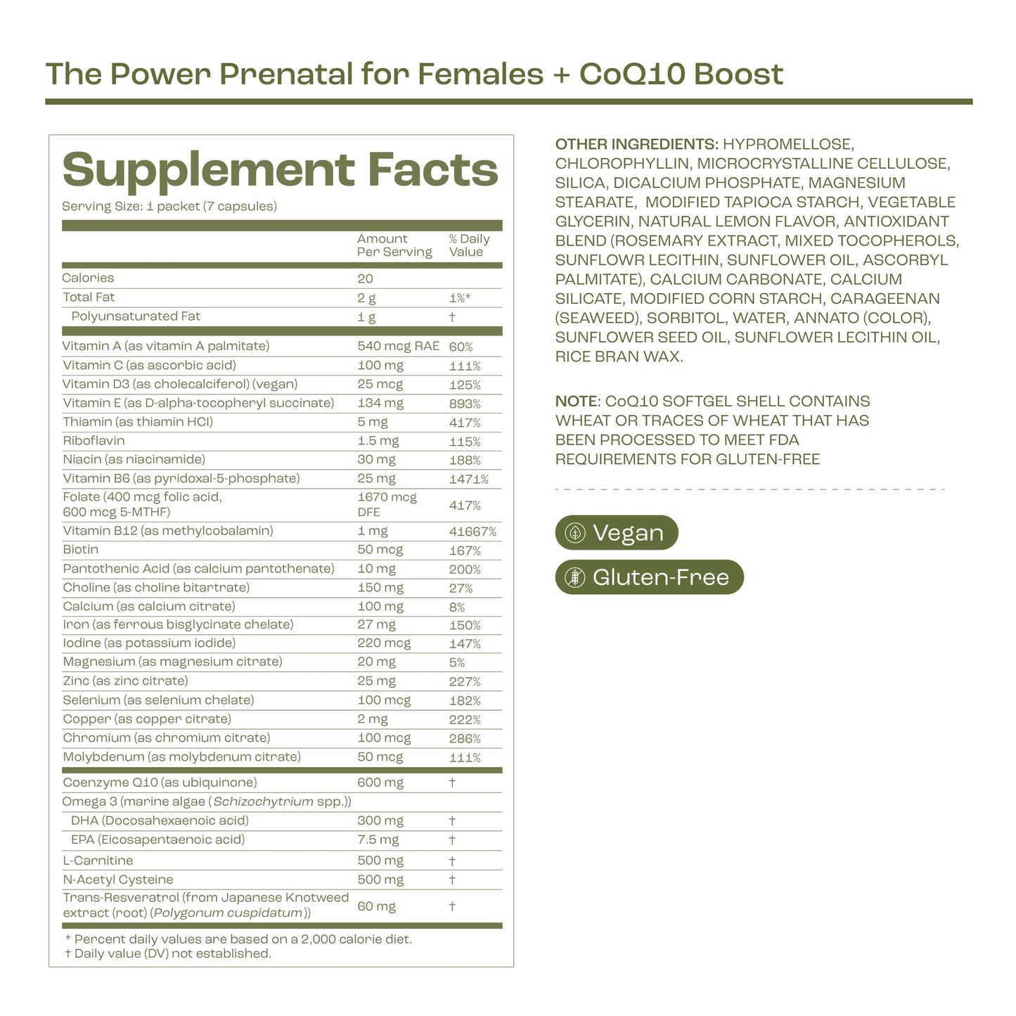 bird&be The Power Prenatal for Females with CoQ10 Boost | Preconception & Prenatal Multivitamin