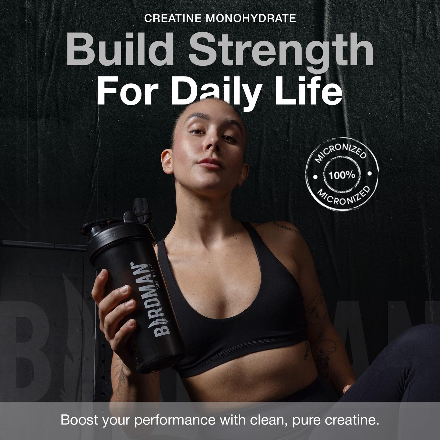 BIRDMAN Micronized Creatine Monohydrate Powder – 200 Servings (5 g Each) | Vegan, Gluten Free, Sugar Free