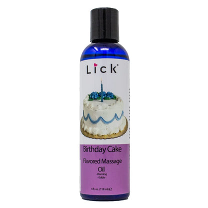 Birthday Cake Flavored Massage Oil – 4 oz | Aromatherapy Vitamin E Skin Moisturizing Oil