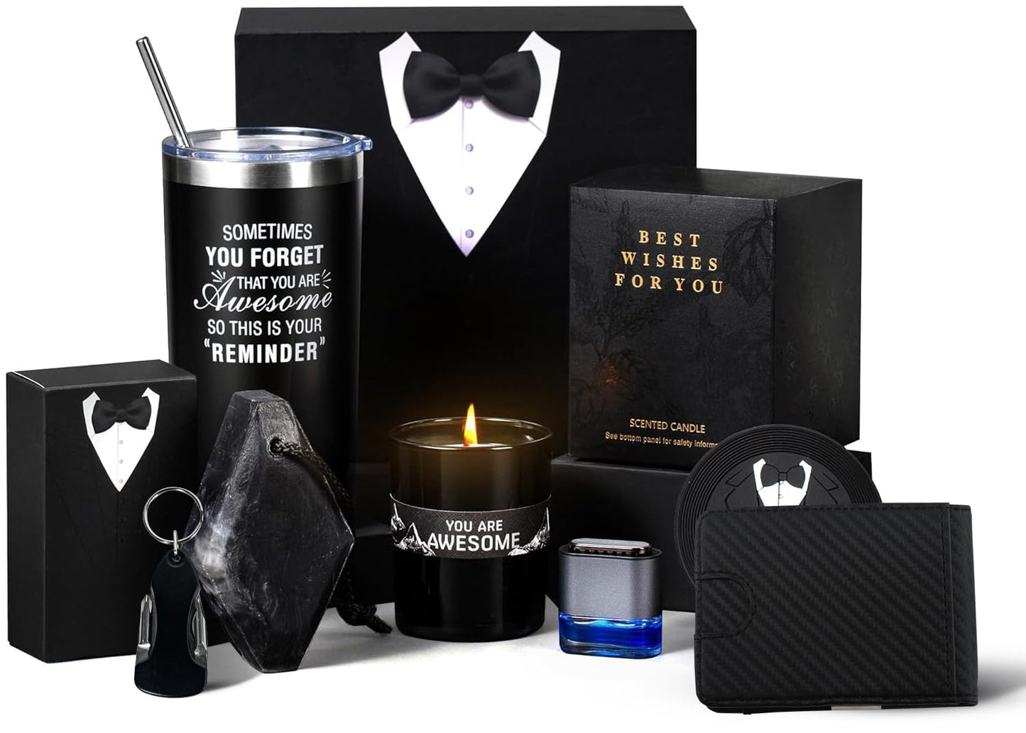 Birthday Gifts for Men Who Have Everything | 8-Piece Premium Gift Basket for Him