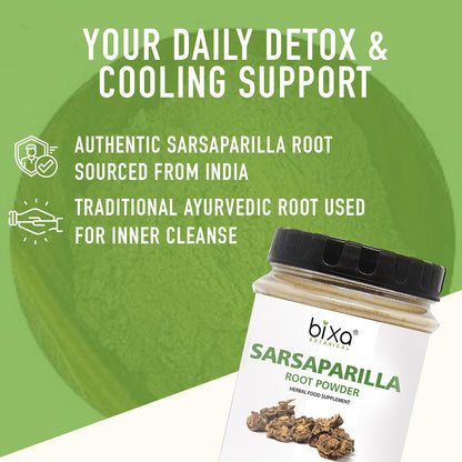 bixa BOTANICAL Sarsaparilla Root Powder (Hemidesmus indicus) – 100g | Blood Purifier & Cooling Agent