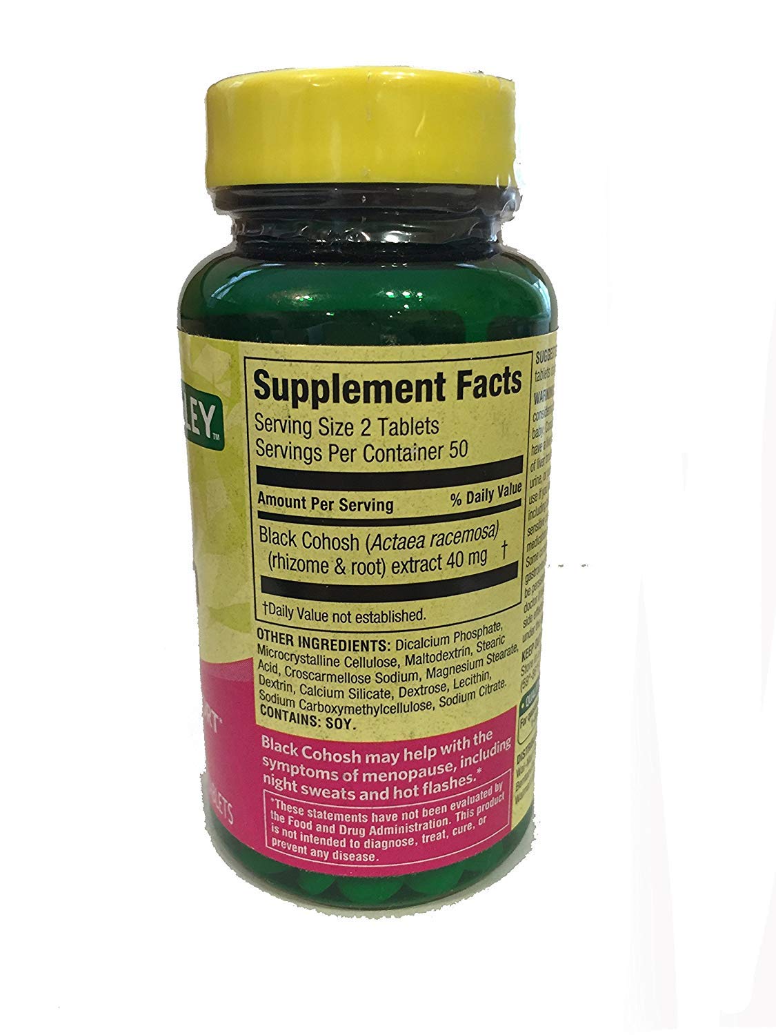 Black Cohosh Extract - 100 Tablets | Menopause Support | Spring Valley
