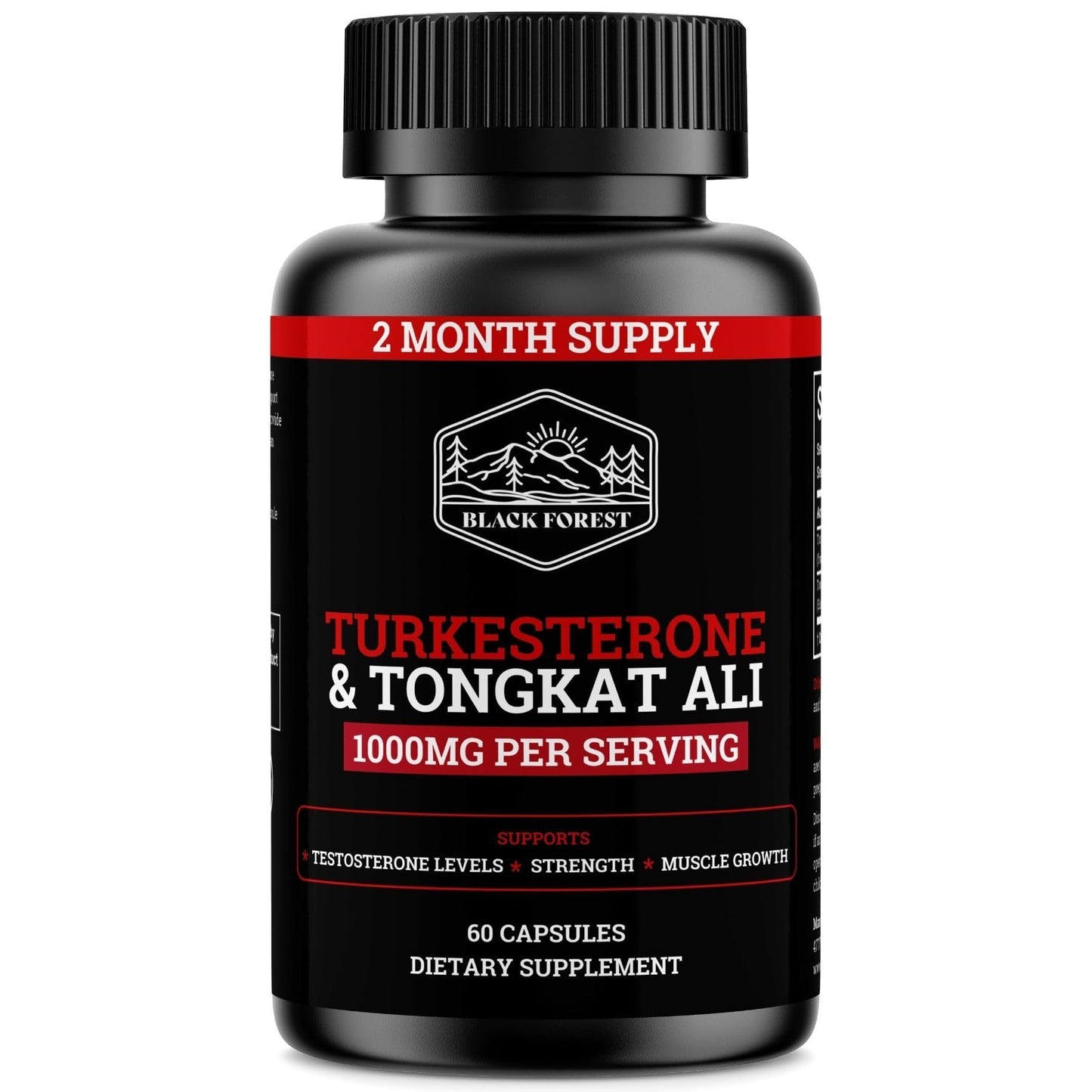 Black Forest Turkesterone Tongkat Ali Supplement 1000mg per Serving | Strength & Energy for Men