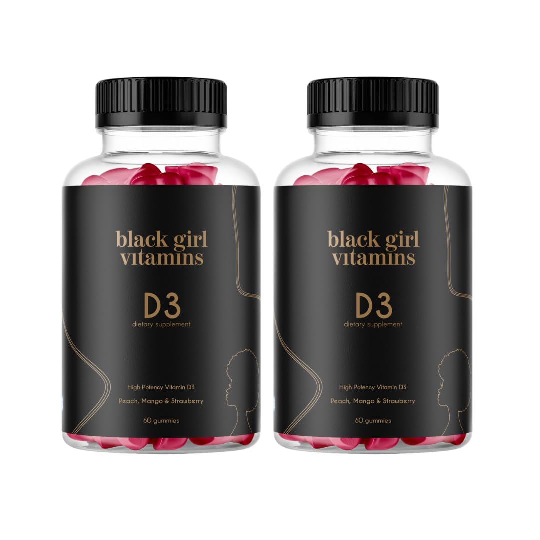 Black Girl Vitamins Vitamin D3 Gummies – 2000 IU, Gluten-Free, Immune, Energy & Bone Support