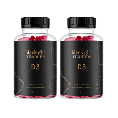 Black Girl Vitamins Vitamin D3 Gummies – 2000 IU, Gluten-Free, Immune, Energy & Bone Support