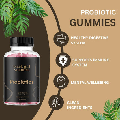 Black Girl Vitamins Complete Wellness Essentials – 30-Day Bundle with D3 Gummies, Probiotics, Hair-Skin-Nails & Sea Moss