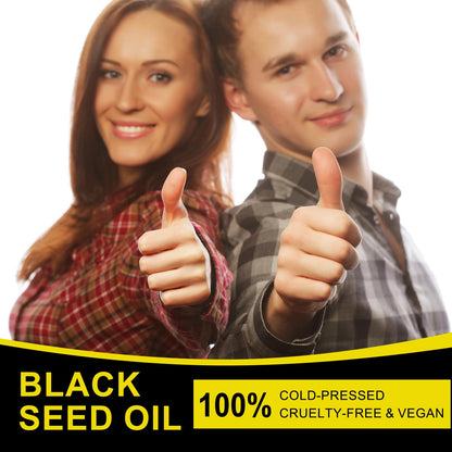 Black Seed Oil Organic Cold Pressed - 100% Pure Cumin Seed Oil for Hair & Skin