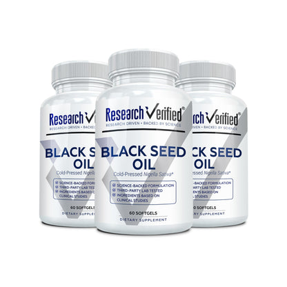 Research Verified Black Seed Oil - 90 Softgels | Cold-Pressed 2% Thymoquinone (TQ) for Immunity, Digestion & Respiratory Support