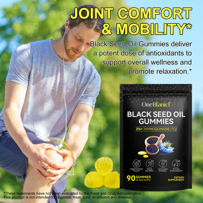 Black Seed Oil Gummies 90ct – 100% Black Seed Oil, Immune & Wellness Support