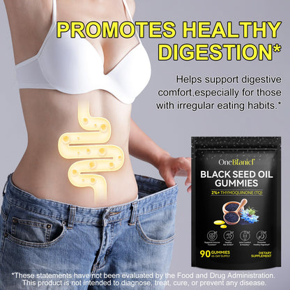Black Seed Oil Gummies 90ct – 100% Black Seed Oil, Immune & Wellness Support
