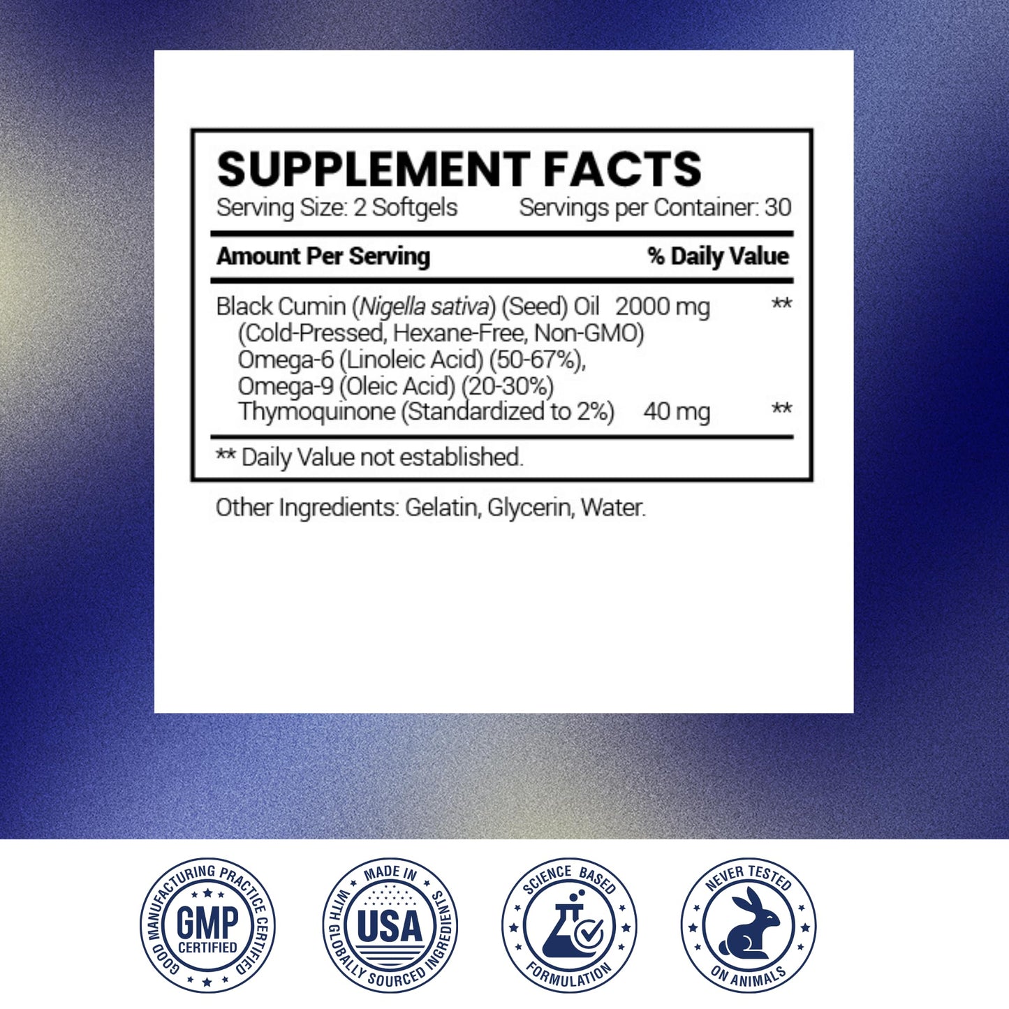 Research Verified Black Seed Oil - 90 Softgels | Cold-Pressed 2% Thymoquinone (TQ) for Immunity, Digestion & Respiratory Support