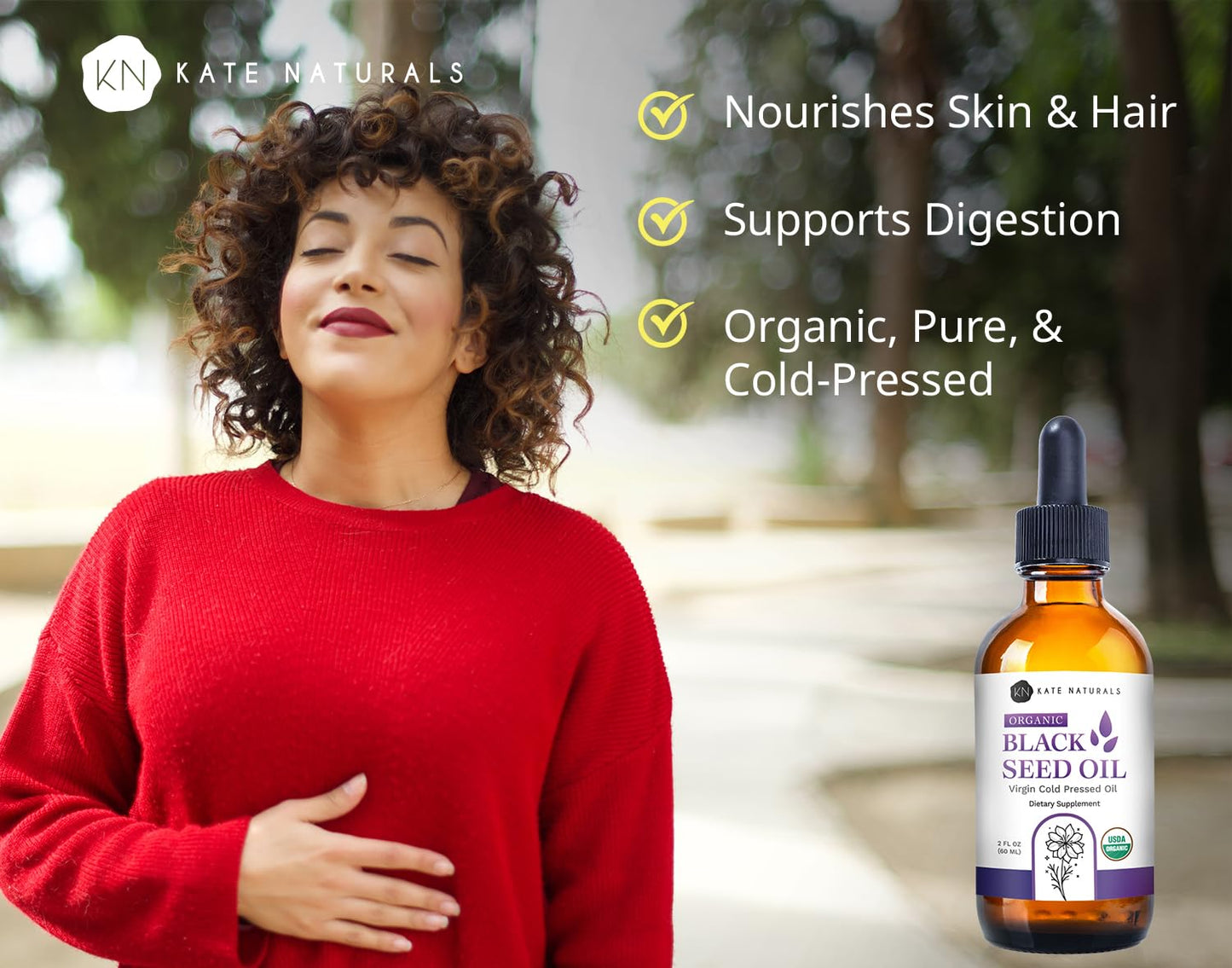 Kate Naturals Organic Black Seed Oil (2oz) – Virgin, Cold-Pressed Nigella Sativa