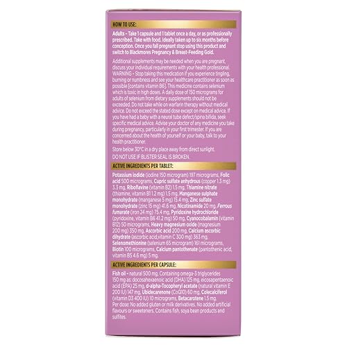 Blackmores Conceive Well Gold – 28 Tablets + 28 Capsules | Prenatal Vitamins