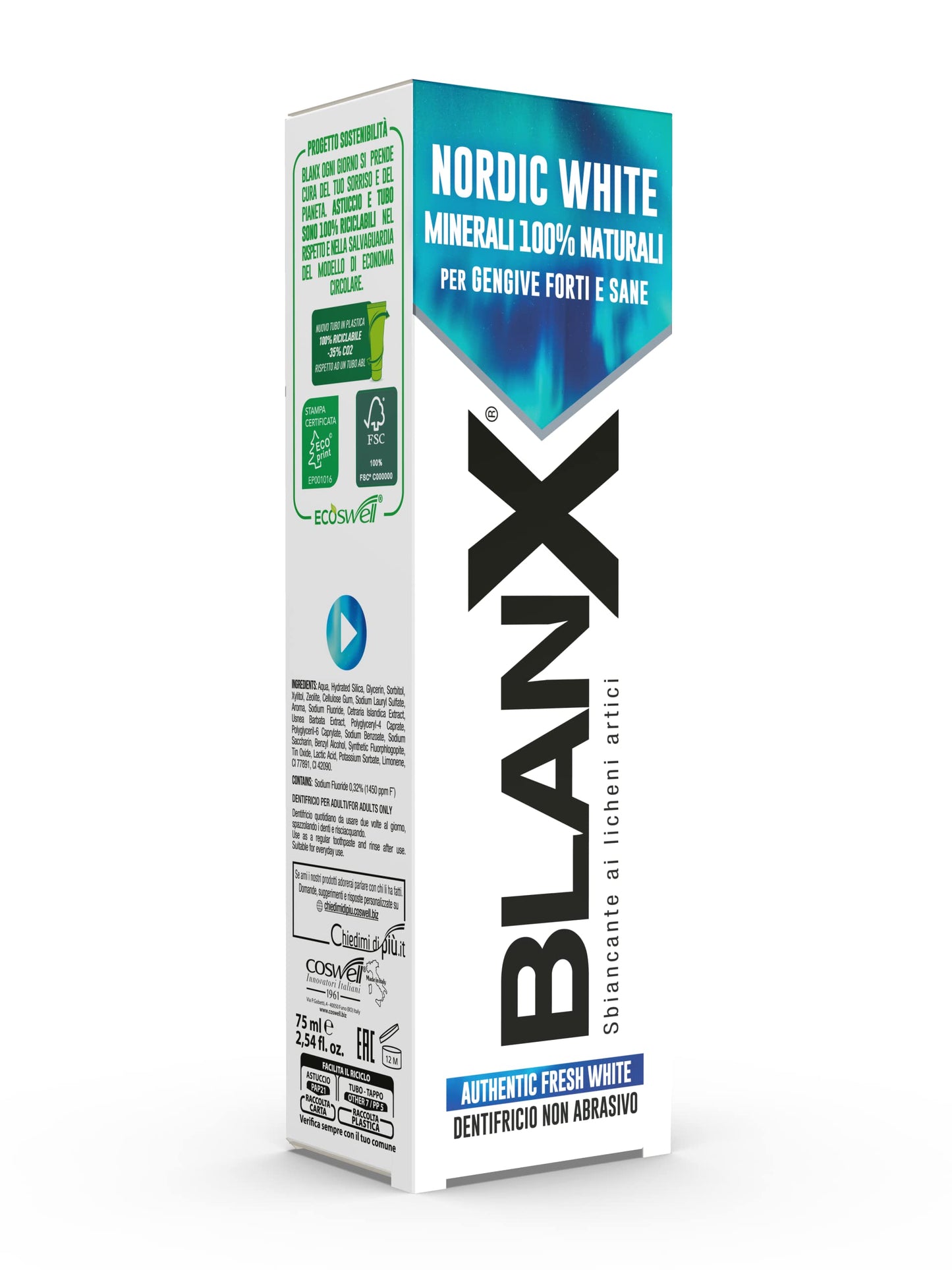 BlanX Nordic White Toothpaste 75ml - Non-Abrasive Whitening