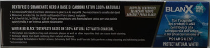 BlanX: "Black" Whitening Black Toothpaste - 2.54 Fluid Ounces (75ml) Tube (Pack of 2) [ Italian Import ]