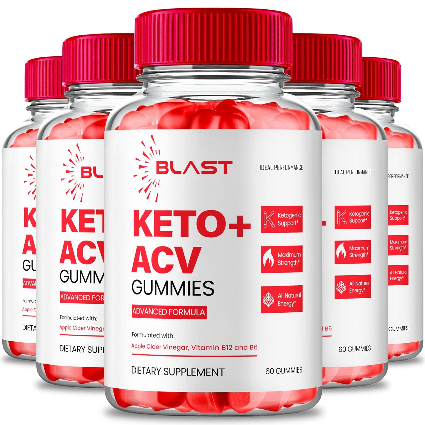 Blast Keto ACV Gummies | Keto Blast ACV Gummies - Maximum Strength Keto+ACV (5 Pack)