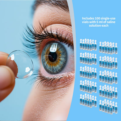 BLIPIL Preservative-Free Saline Solution for Contact Lenses - 5mL Travel Pack (100)
