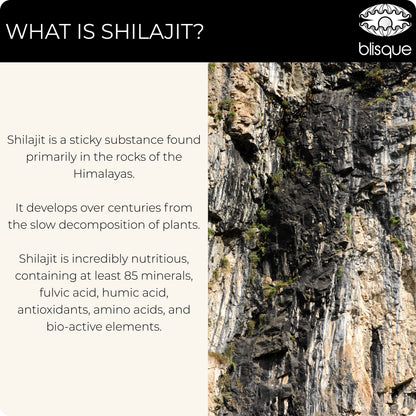 Blisque Shilajit Resin – Pure Himalayan Golden Grade A, Fulvic Acid & 85+ Minerals | 60 g