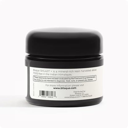 Blisque Shilajit Resin – Pure Himalayan Golden Grade A, Fulvic Acid & 85+ Minerals | 60 g