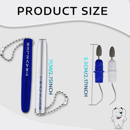 BLMHTWO 2 Pcs Metal Toothpick – Travel Dental Picks with Keychain & Stand Box