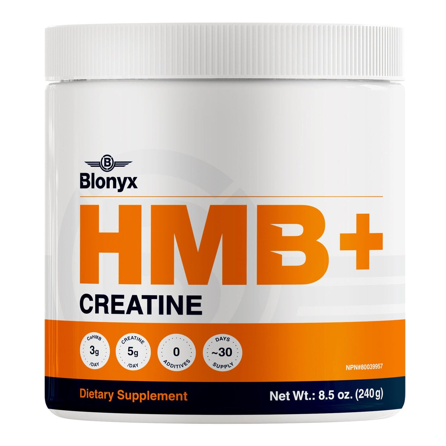 Blonyx HMB + Creatine Supplement — 3g HMB Daily for Strength & Recovery | 30-Day Supply