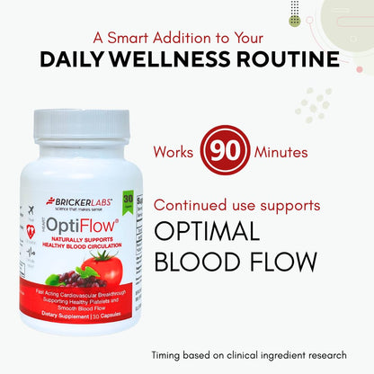 Bricker Labs OptiFlow Blood Circulation Vitamins – Naturally Supports Healthy Blood Flow, 30 Capsules