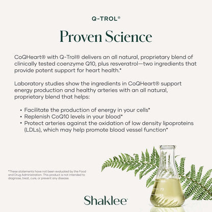 CoQHeart with Q-Trol - CoQ10 & Resveratrol for Heart Health & Energy