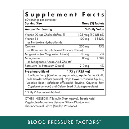 MICHAEL'S Health Naturopathic Programs Blood Pressure Factors - 180 Vegetarian Tablets, Pack of 2 - Provides Fluid Balance Support - Kosher - 120 Total Servings