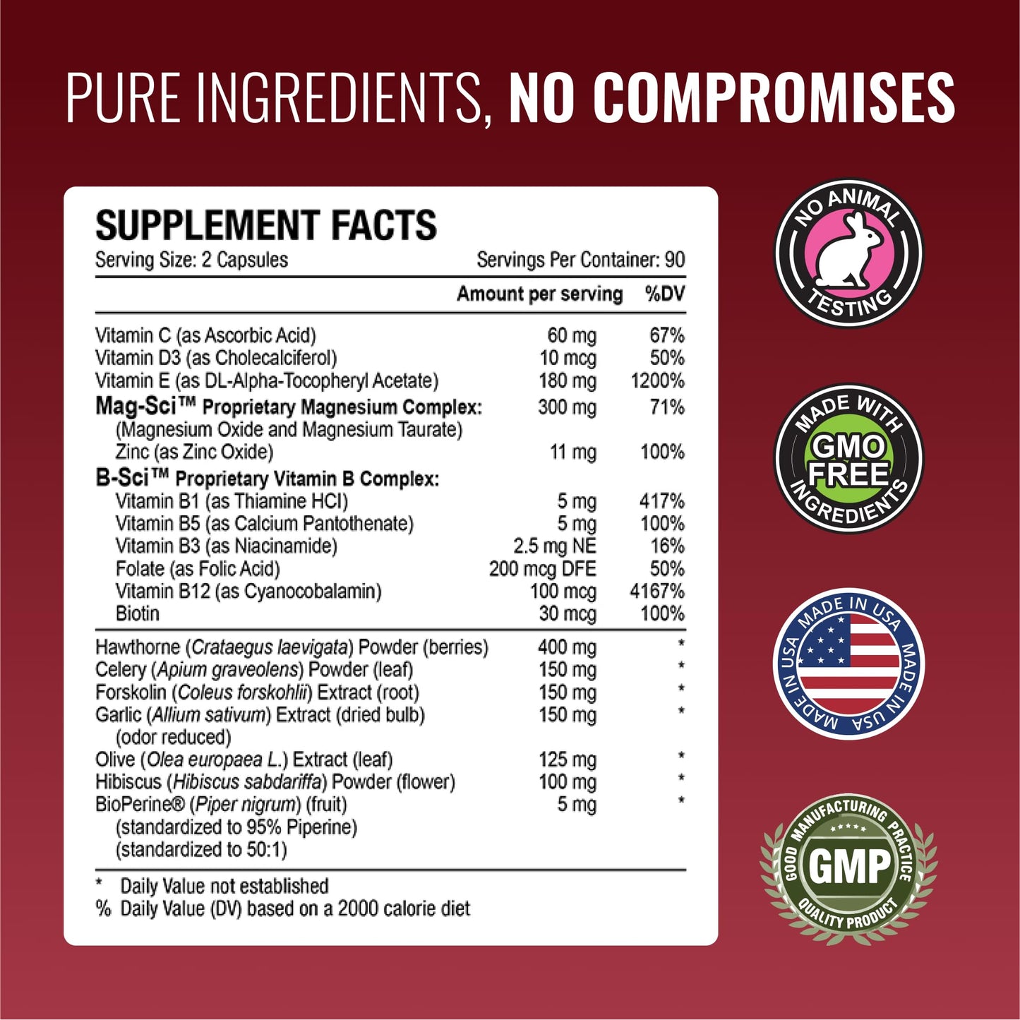 Approved Science Bloodsyl - Supports Blood Flow with Hawthorn Berry, Magnesium & BioPerine | Vegan 180 Capsules (Pack of 2)